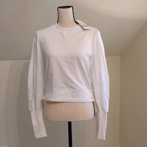 Zara White Sweatshirt Size S; New/Never Worn/Tags Still On